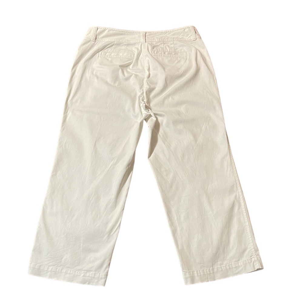 J Jill Woman's Strech Cotton Blend Pants Straight Leg Lightweight White Size 8
